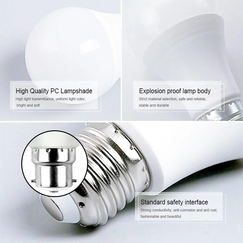 10 PCS 220V 15W LED Radar Sensor Motion Bulb E27 B22 | Smart Security Light Globe Bulb