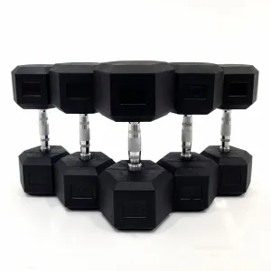 12.5KG PAIR HEAVY WEIGHT HEXAGONAL HEX DUMBELL SET WITH METAL HANDLES