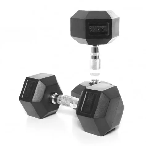 12.5KG PAIR HEAVY WEIGHT HEXAGONAL HEX DUMBELL SET WITH METAL HANDLES