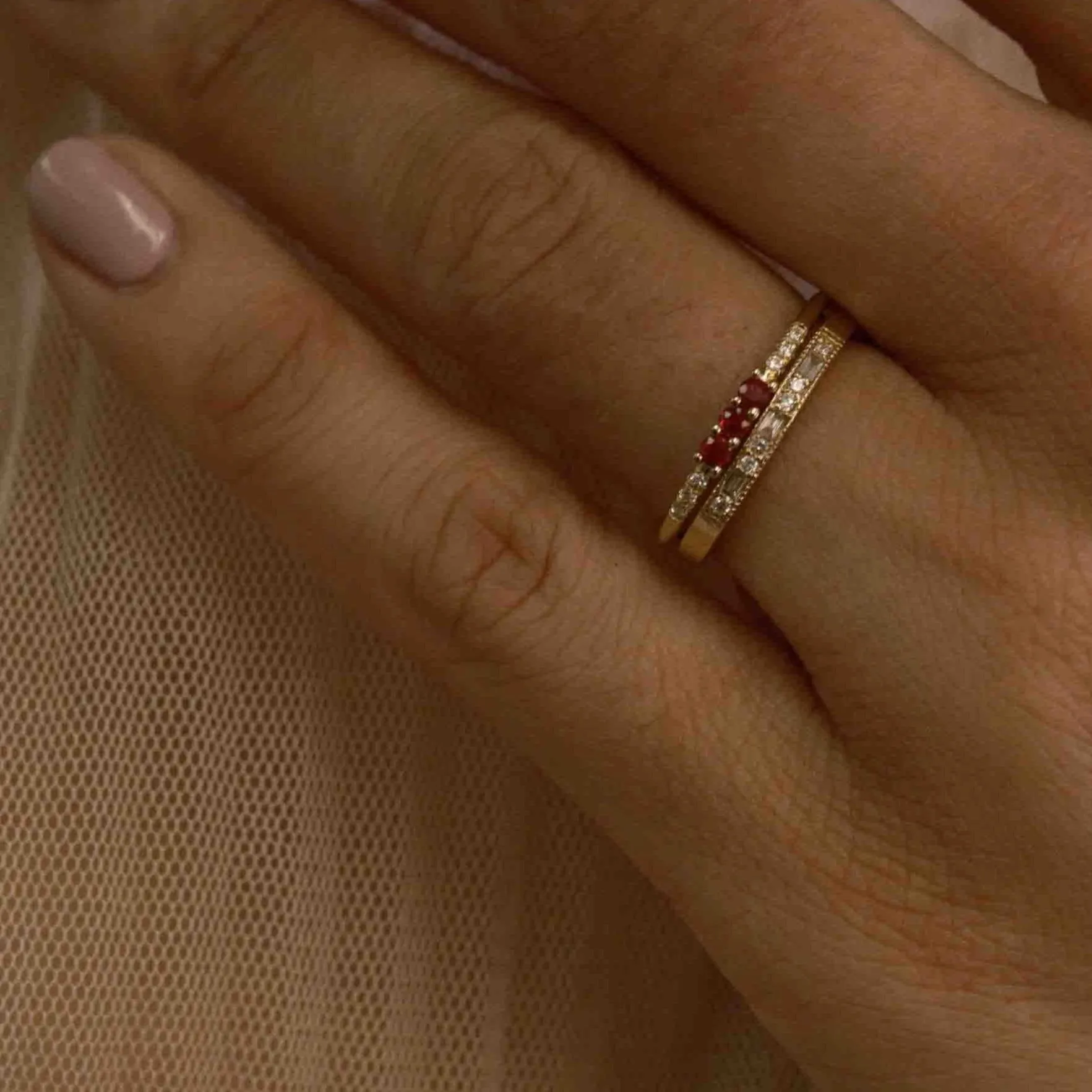 3 Ruby Equilibrium Ring