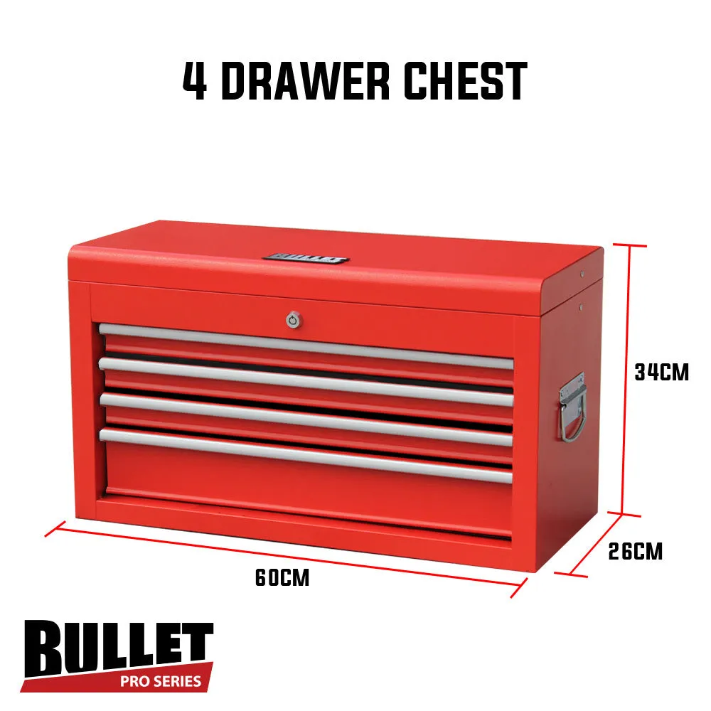 478 Piece Tool Box Chest Kit | Storage Cabinet Set Drawers With Tools | RED | BULLET