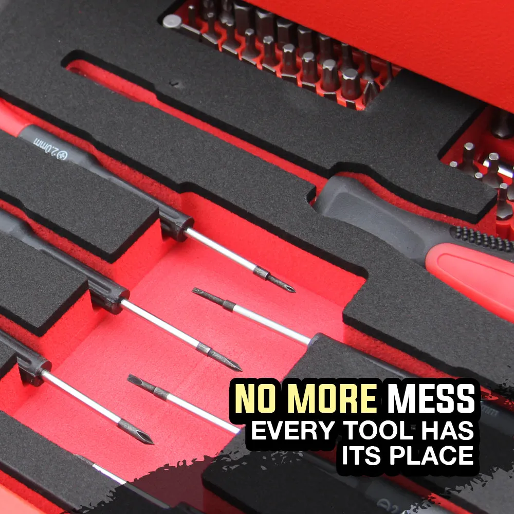 478 Piece Tool Box Chest Kit | Storage Cabinet Set Drawers With Tools | RED | BULLET