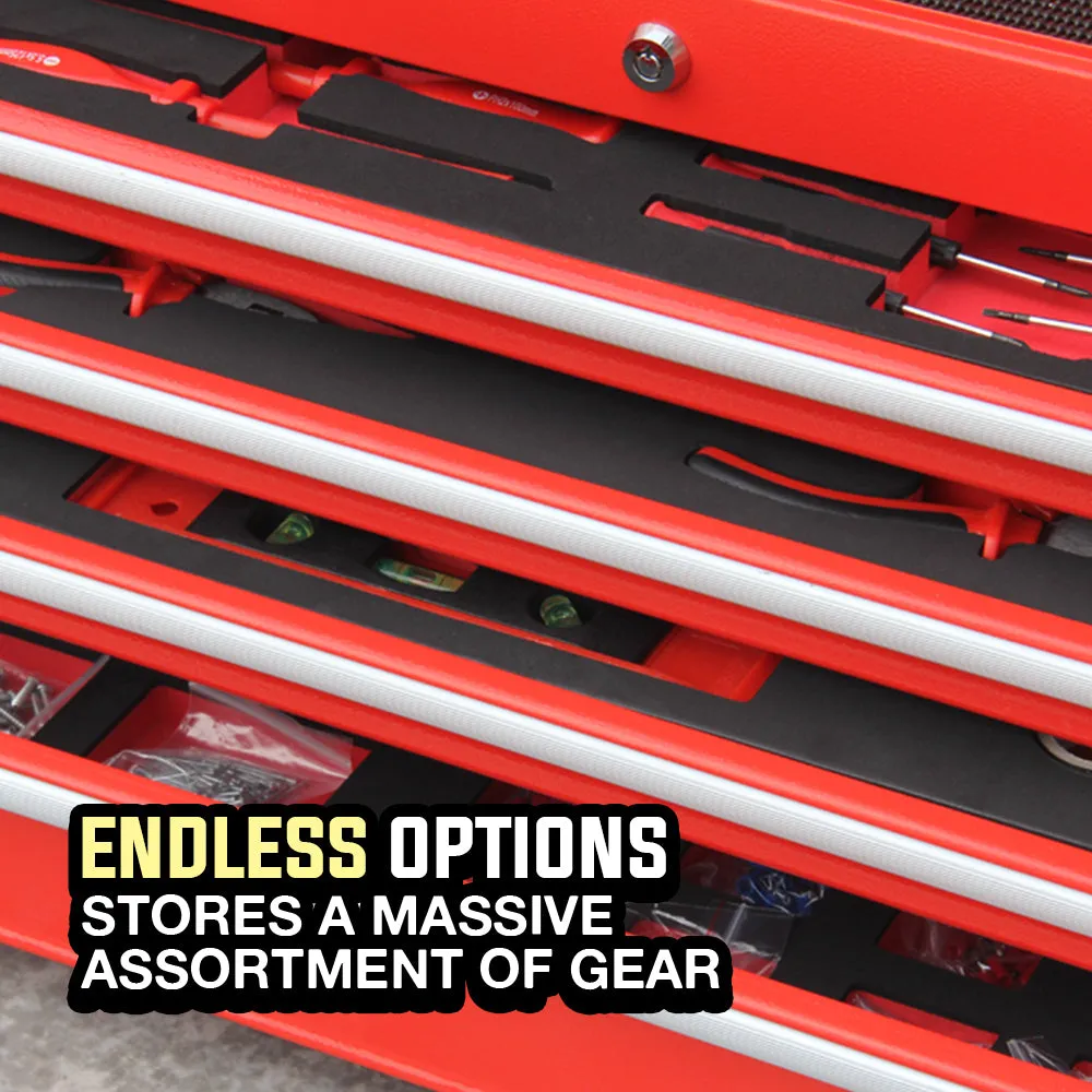 478 Piece Tool Box Chest Kit | Storage Cabinet Set Drawers With Tools | RED | BULLET