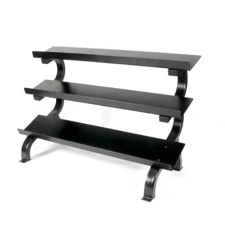 5-75 lb Rubber Encased Dumbbell Set with 3 Tier Shelf Rack VTX Troy VERTPAC-SDR75