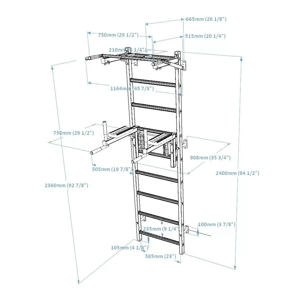 BenchK Stall Bar With Pull-up Bar and Dip Station 722B