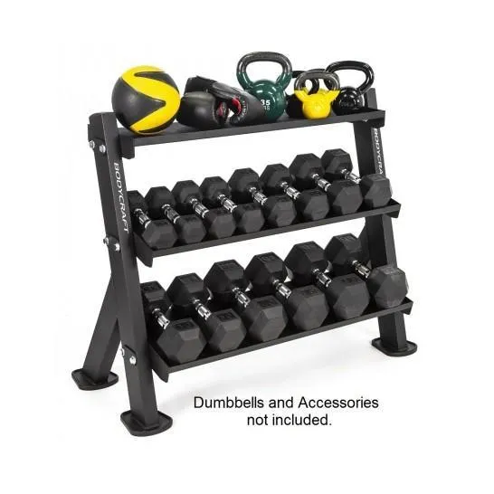 BodyCraft F530 46" 3-Tier Dumbbell and Accessories Rack
