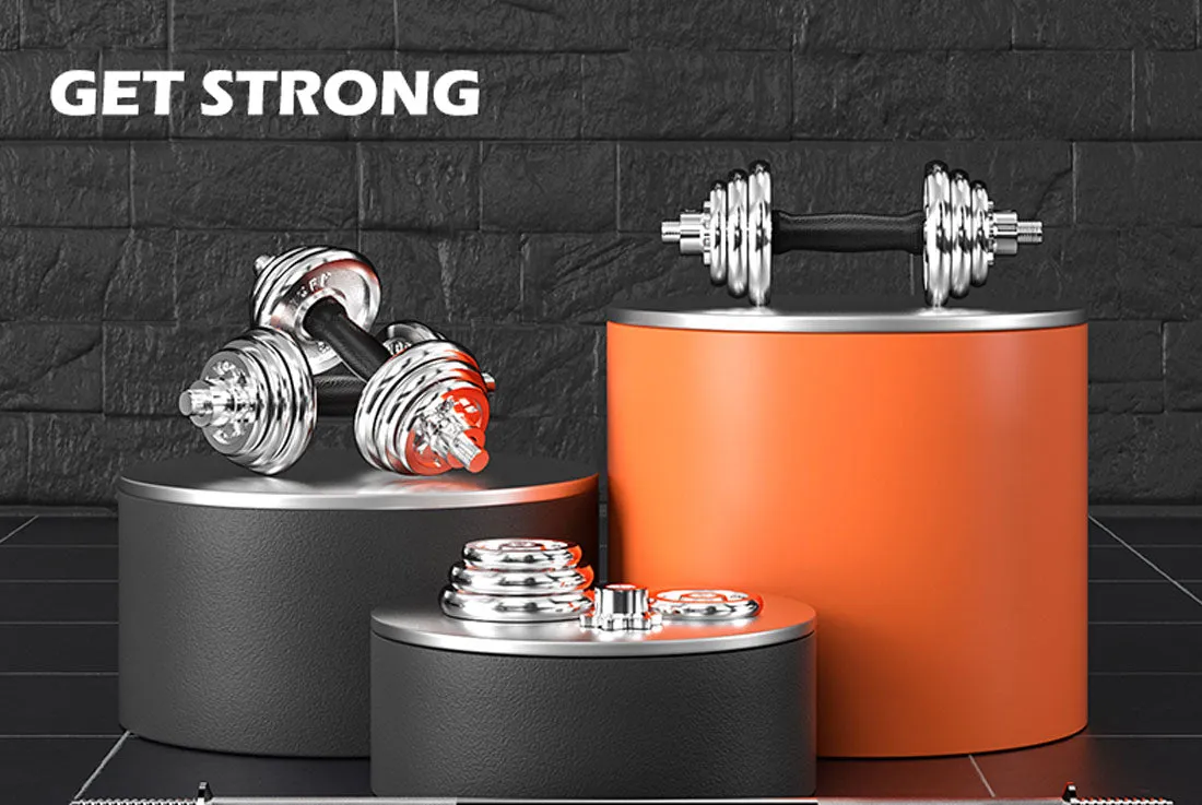 Chrome Dumbbell Set Weight Dumbbells Home Gym Training Fitness BarBell Equipment Case