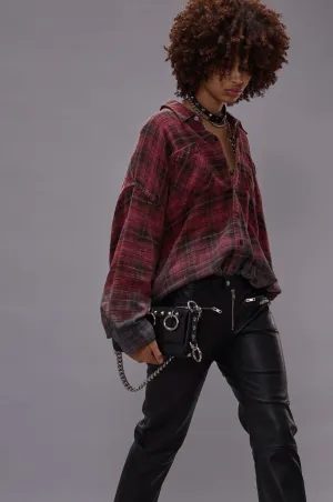Drop Neck Workshirt - Dip Dye Red