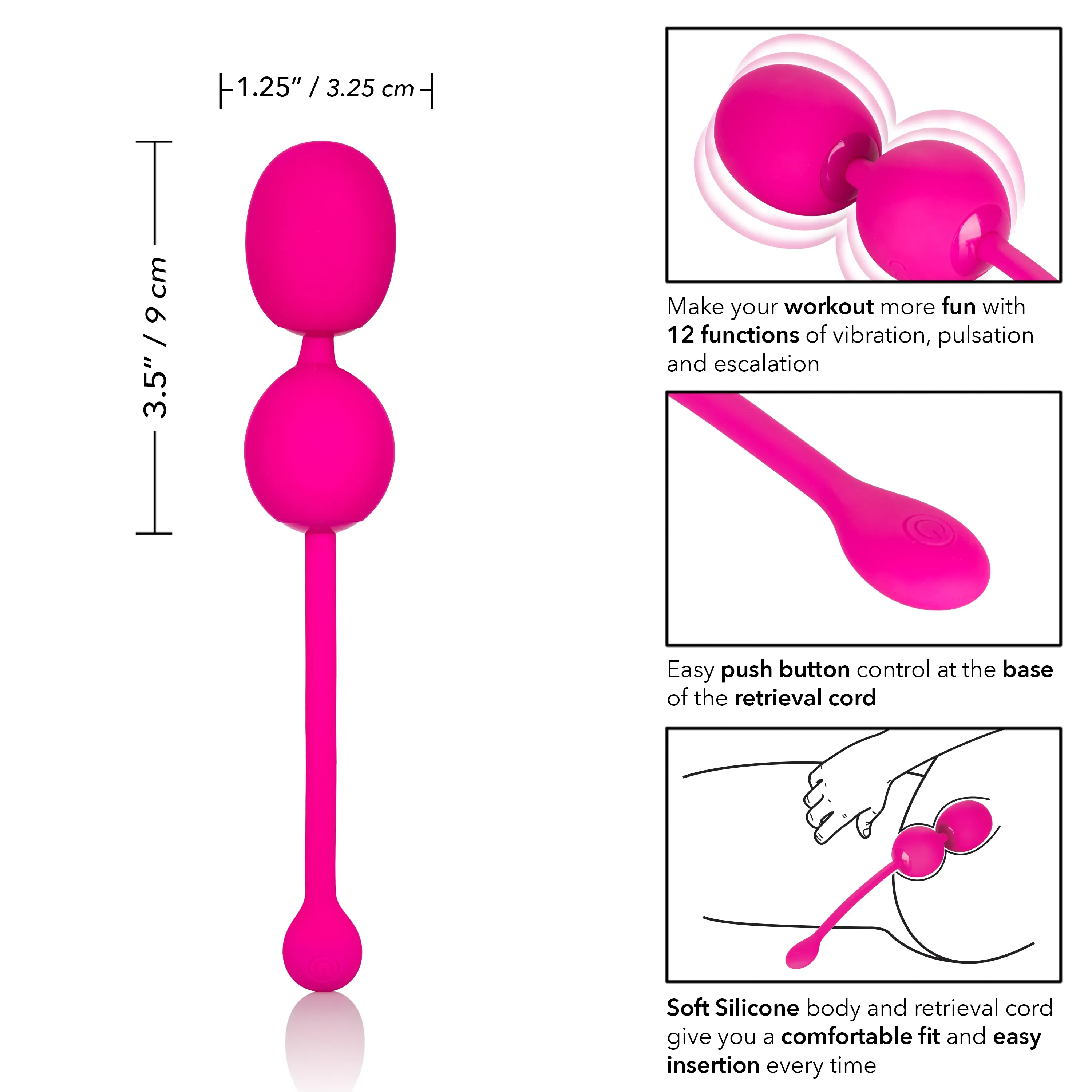 Eco-Friendly Rechargeable Kegel Buddy with 12 Fun Functions