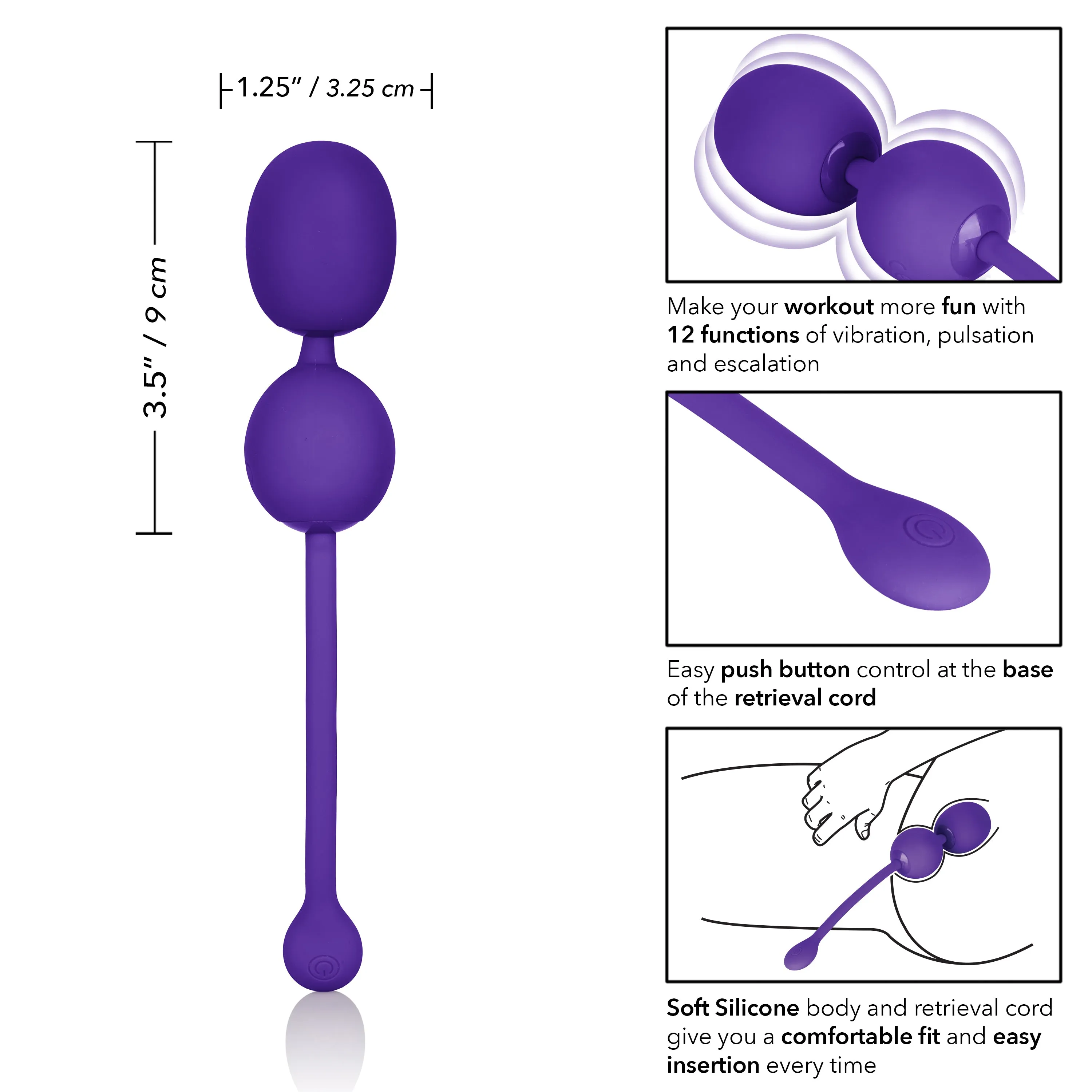 Eco-Friendly Rechargeable Kegel Buddy with 12 Fun Functions