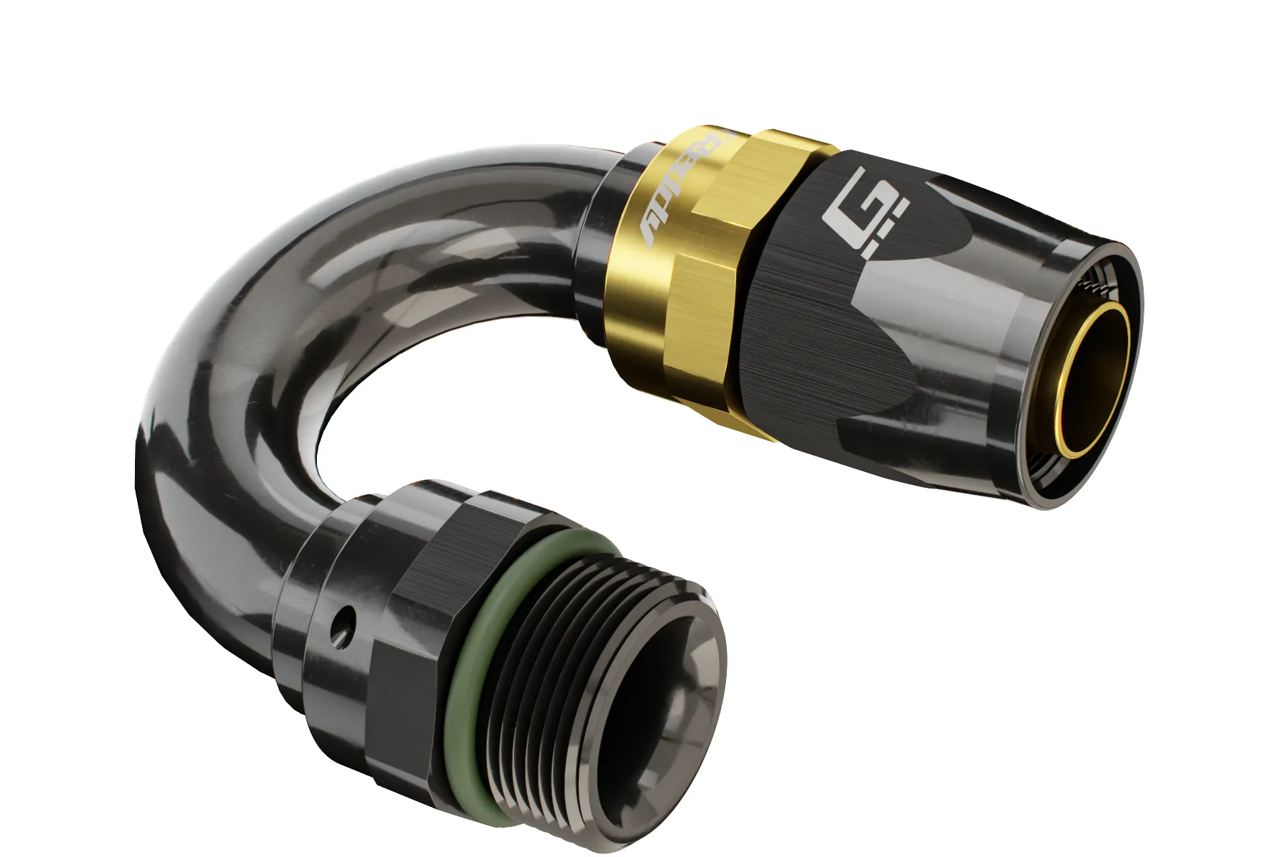GReddy ORB male 180 DEG Swivel Hose End(s) - Black / Gold anodized - (12810618 12810818 12811018 12811218)