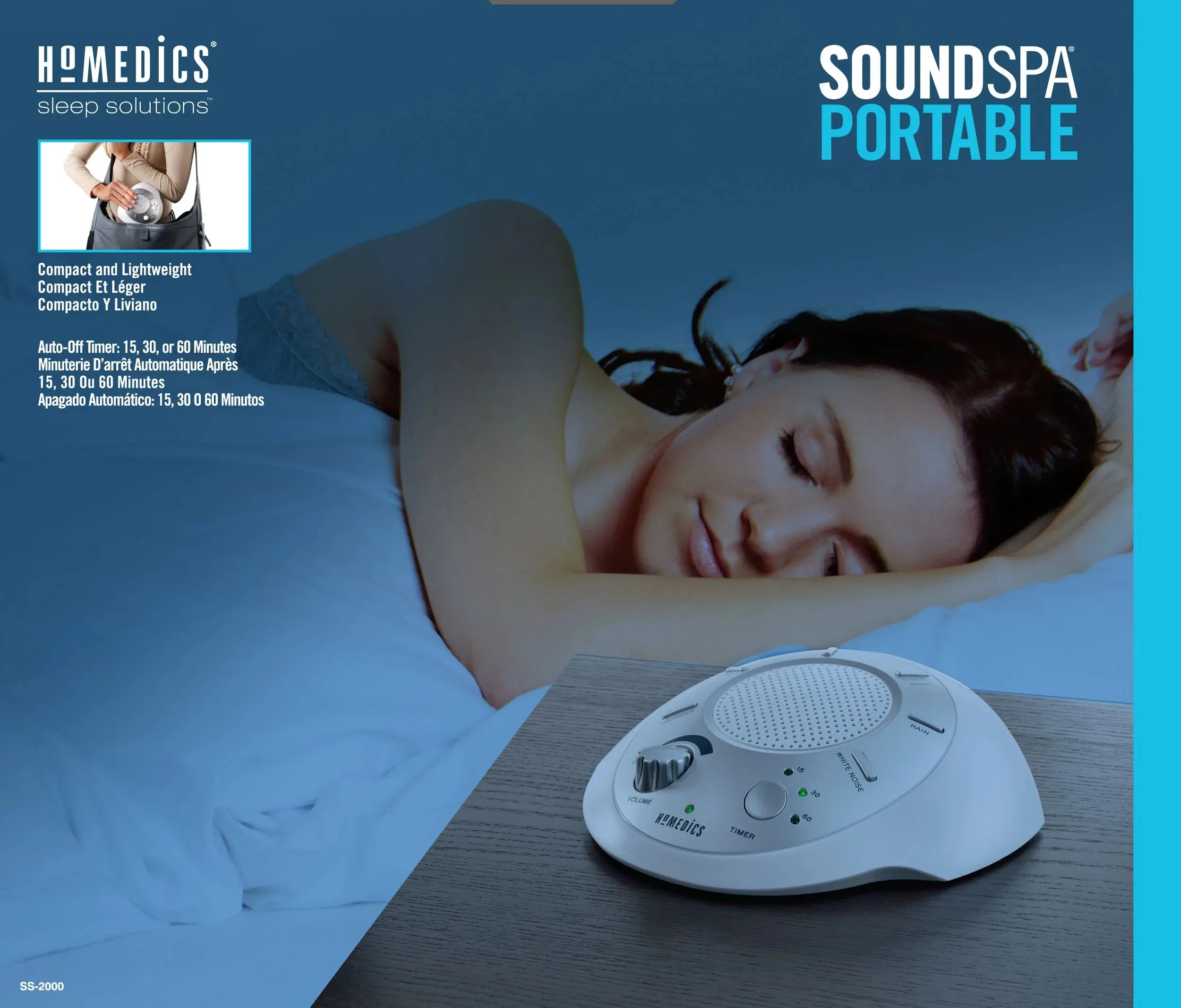 Homedics Sound Spa and White Noise  Machine, 6 Relaxing Nature Sounds, Sound Therapy for Home, Office, Nursery