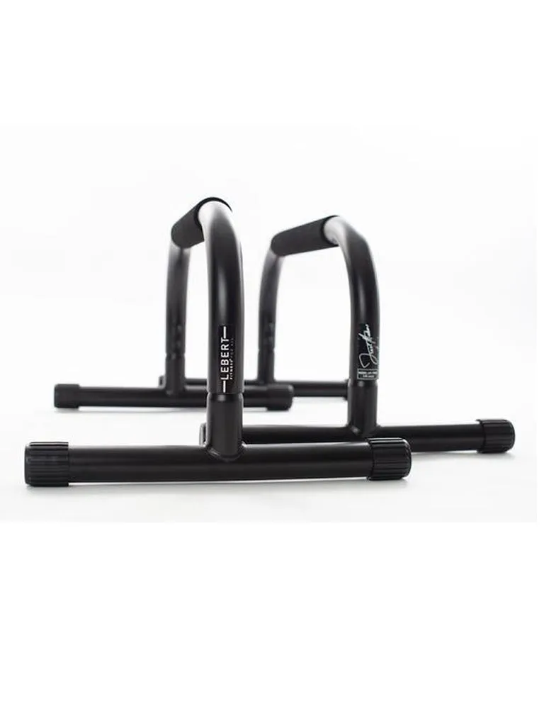 Lebert Fitness Parallettes Push Up Dip Stand "Frank Medrano Series" (12''H x 25''L x 16''W) - Matte Black
