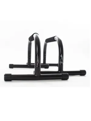 Lebert Fitness Parallettes Push Up Dip Stand "Frank Medrano Series" (12''H x 25''L x 16''W) - Matte Black