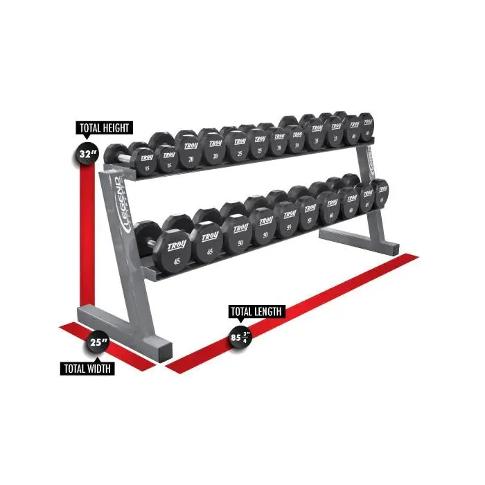 Long Two-Tier Hex Head Dumbbell Rack 3118 Legend