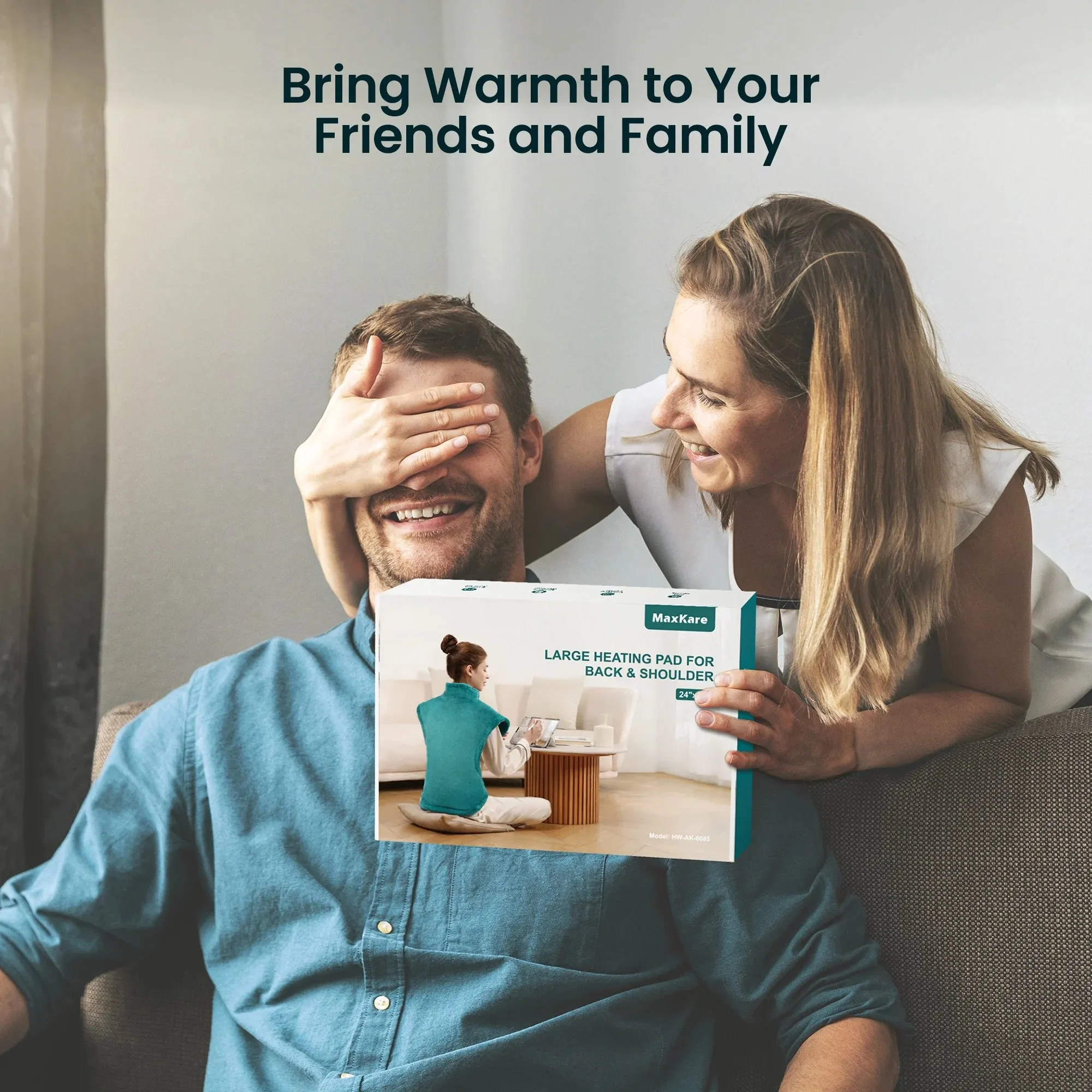 Maxkare Large Heating Pad with 4 Heat Settings & Auto Shut-off, for Full Body Stress Relief, 24"x33"- Green
