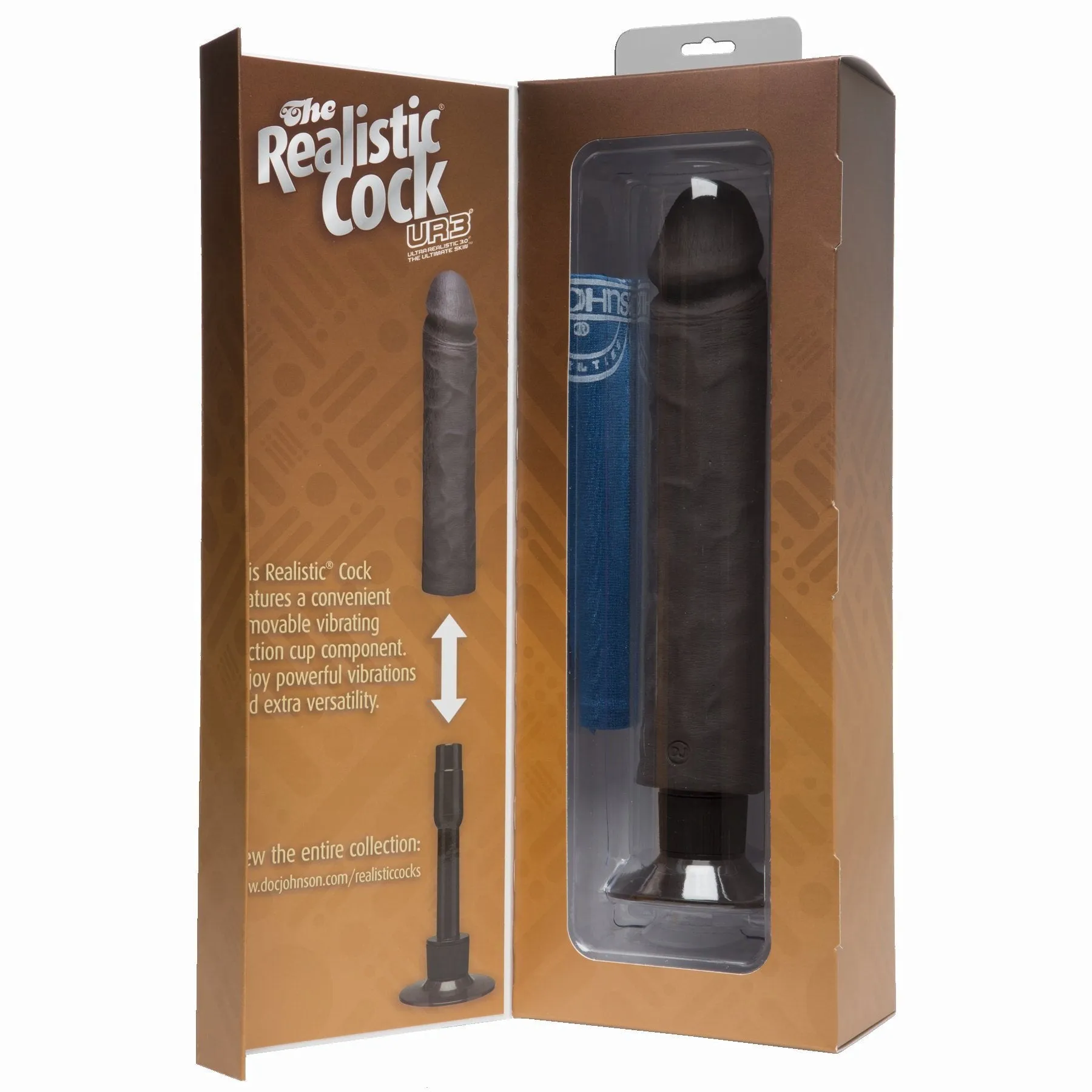 Realistic Cock 10 Vibrator Black