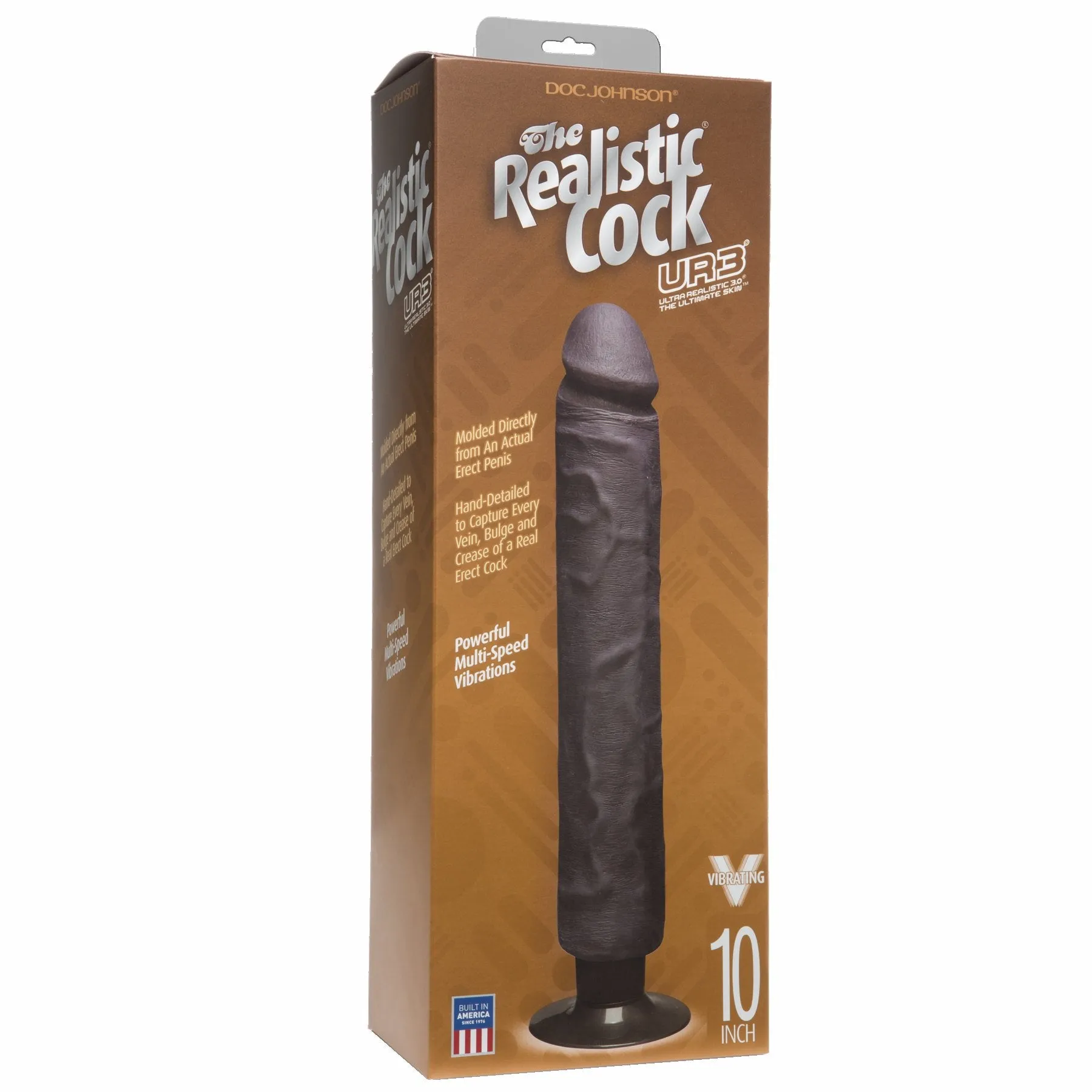 Realistic Cock 10 Vibrator Black