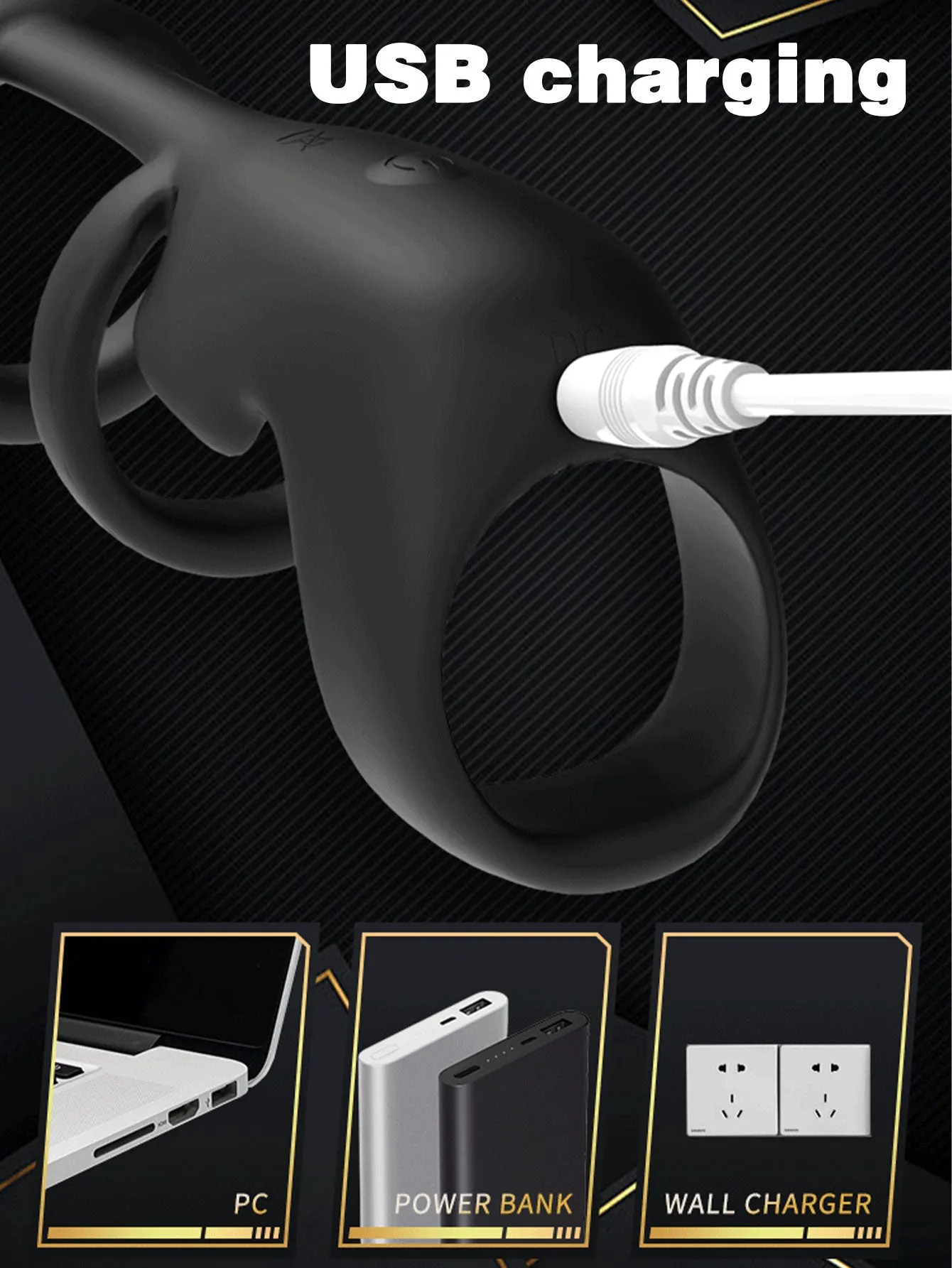 Remote Control Vibrating Cock Rings - Triple Penis Rings Delay Ejaculation Couple Sex Toy