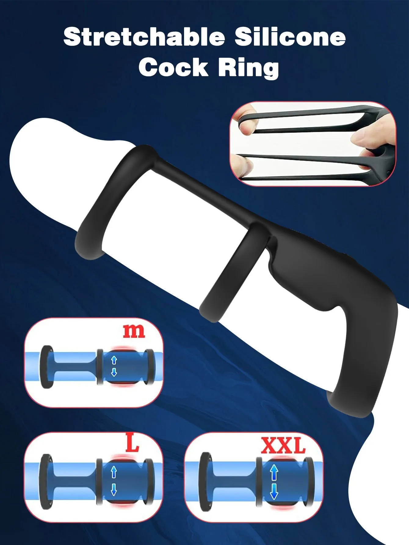 Remote Control Vibrating Cock Rings - Triple Penis Rings Delay Ejaculation Couple Sex Toy