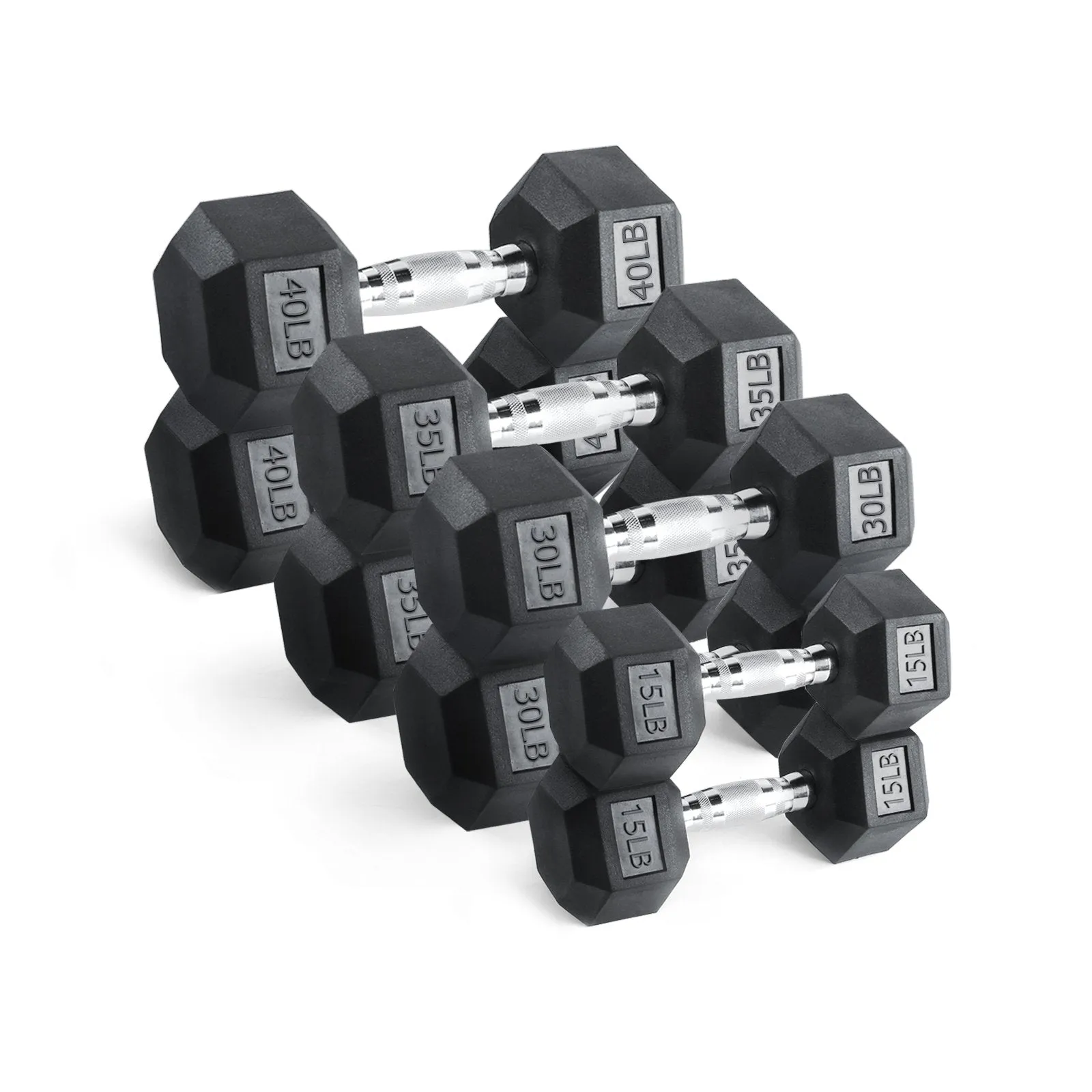 RitFit Rubber Hex Dumbbells Pairs and Sets
