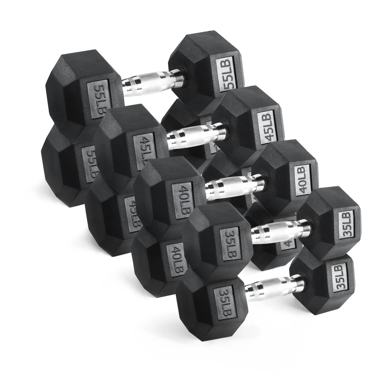 RitFit Rubber Hex Dumbbells Pairs and Sets