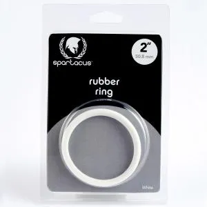 SPARTACUS 2" WHITE RUBBER COCK RING