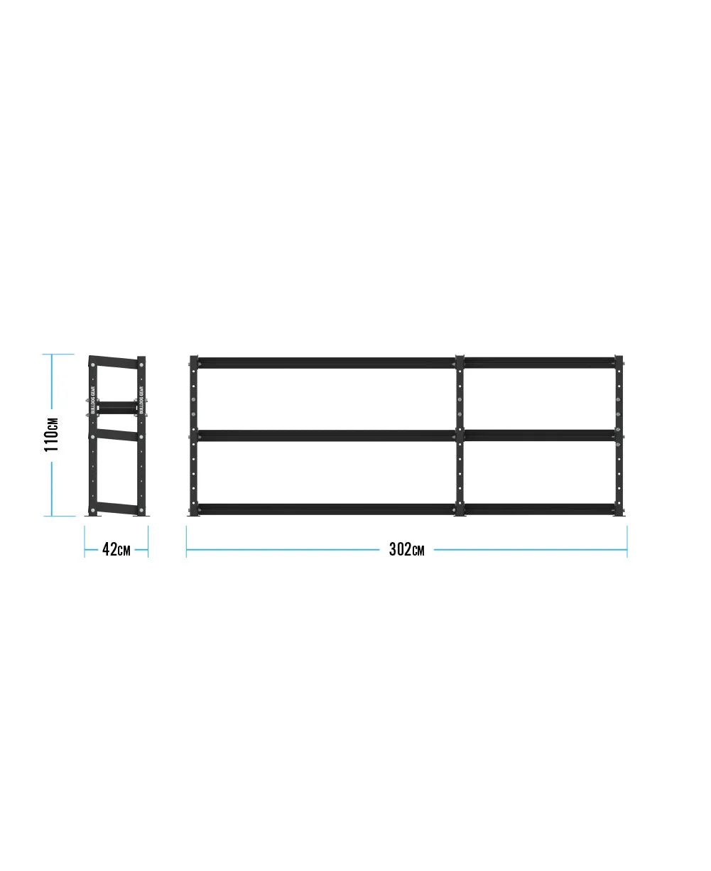 The Bulldog Gear - Hex Dumbbells 2.0 1050kg Set (2.5kg to 50kg)   Storage System - 302cm