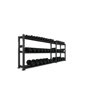 The Bulldog Gear - Hex Dumbbells 2.0 1050kg Set (2.5kg to 50kg)   Storage System - 302cm