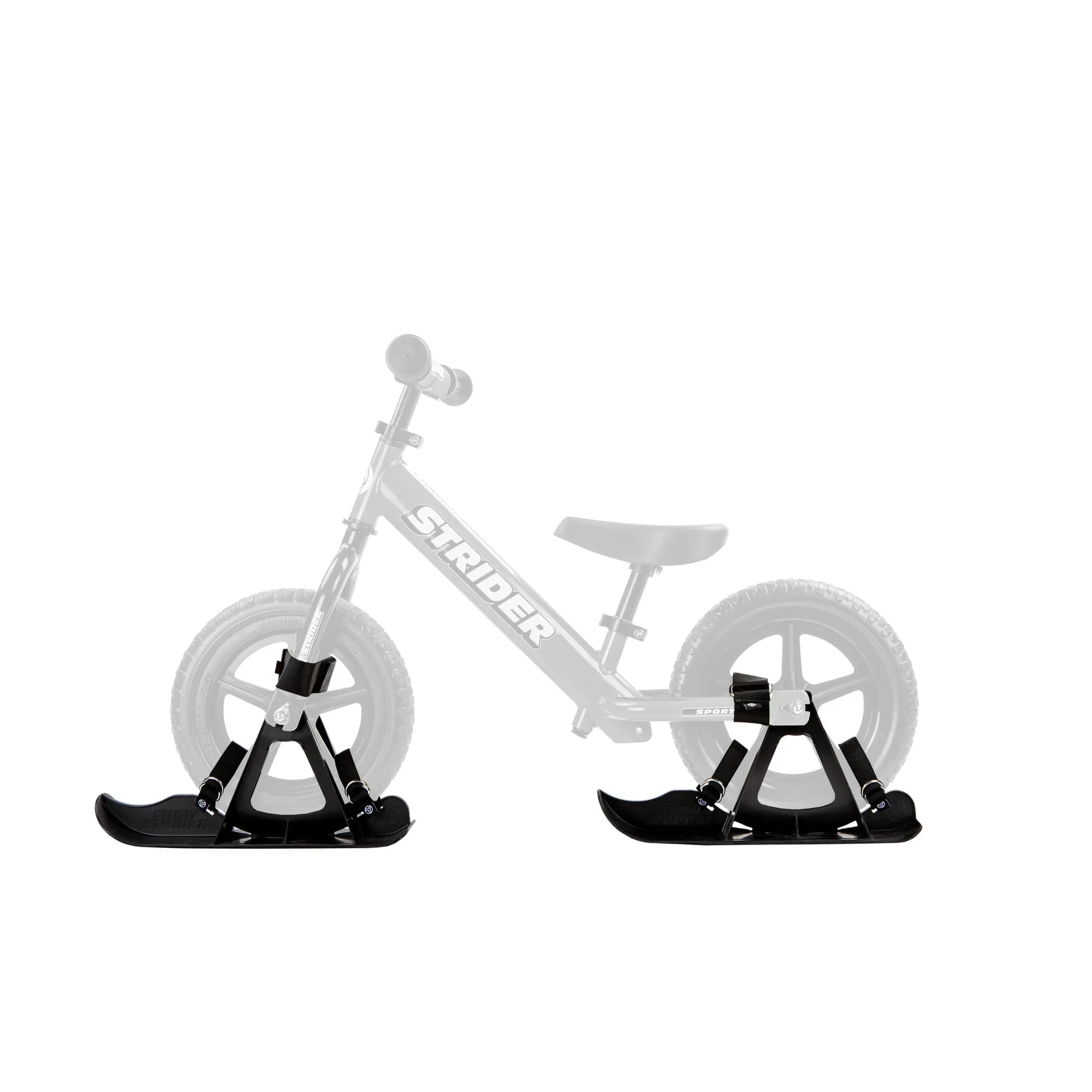 valiant 12 Snow Skis for Toddlers 18 Months - 5 Years, Optional Accessory for 12 Balance Bike, Black